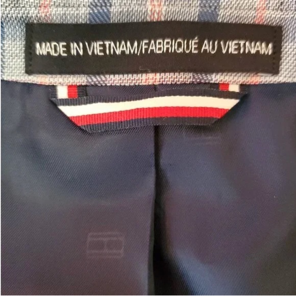 ✨Tommy Hilfiger Conrad Blue Plaid Two Button Notch Lapel Tailored Sport Coat 44 - Picture 3 of 7